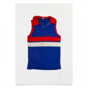Print | Royal Blue, Red + White Hoops Vintage Football Jumper | A3